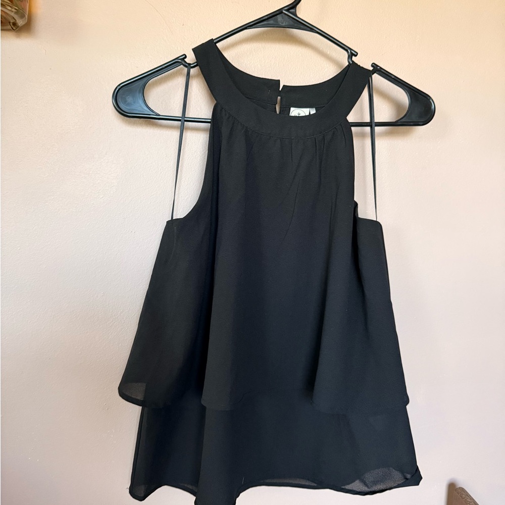 Paper Crane Black Sleeveless Top